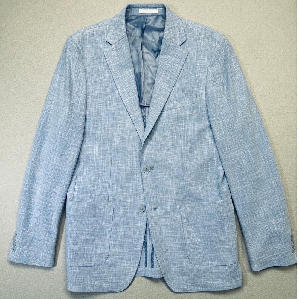 Calvin Klein Men's Solid Slim-Fit Soft Sport Coat Light blue 40L $295